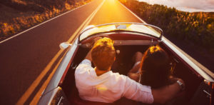Couple driving intimately to represent couples therapy in Houston, TX